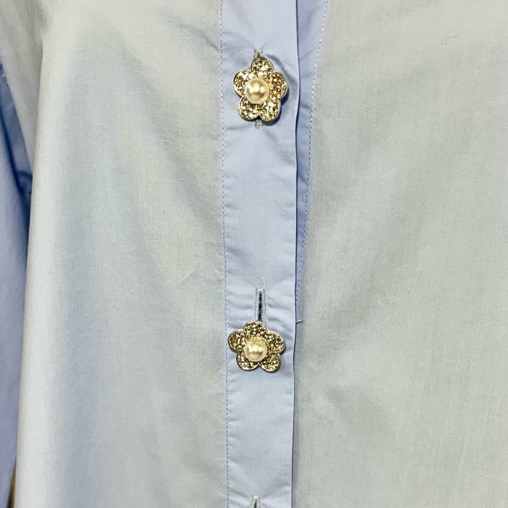 English Factory Sky Blue Button-Down Shirt - Picture 5 of 8
